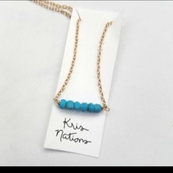Jewelry - NEW Kris Nations mystic bar necklace. Turquoise.